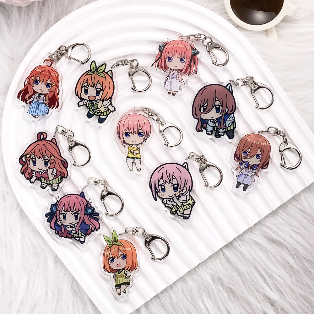 شخصيات أنيمي Quintessential Quintuplets سلسلة مفاتيح مصنوعة من الأكريليك اكسسوارات حقيبة سحرية على ظهره قلادة كيرينغ هدايا للأصدقاء #1