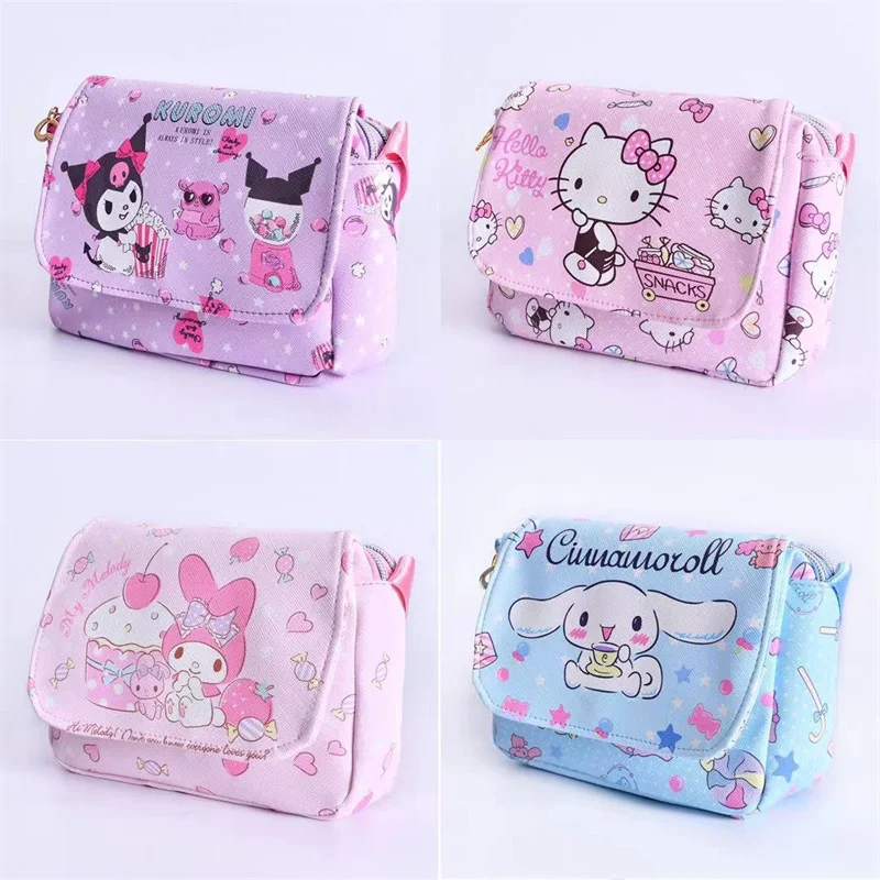

Sanrio Messenger Bag Hellokitty Melody Cinnamoroll Kuromi Casual Anime Handbag Cute Cartoon Fashion Tote Bagpacks Gift for Kid