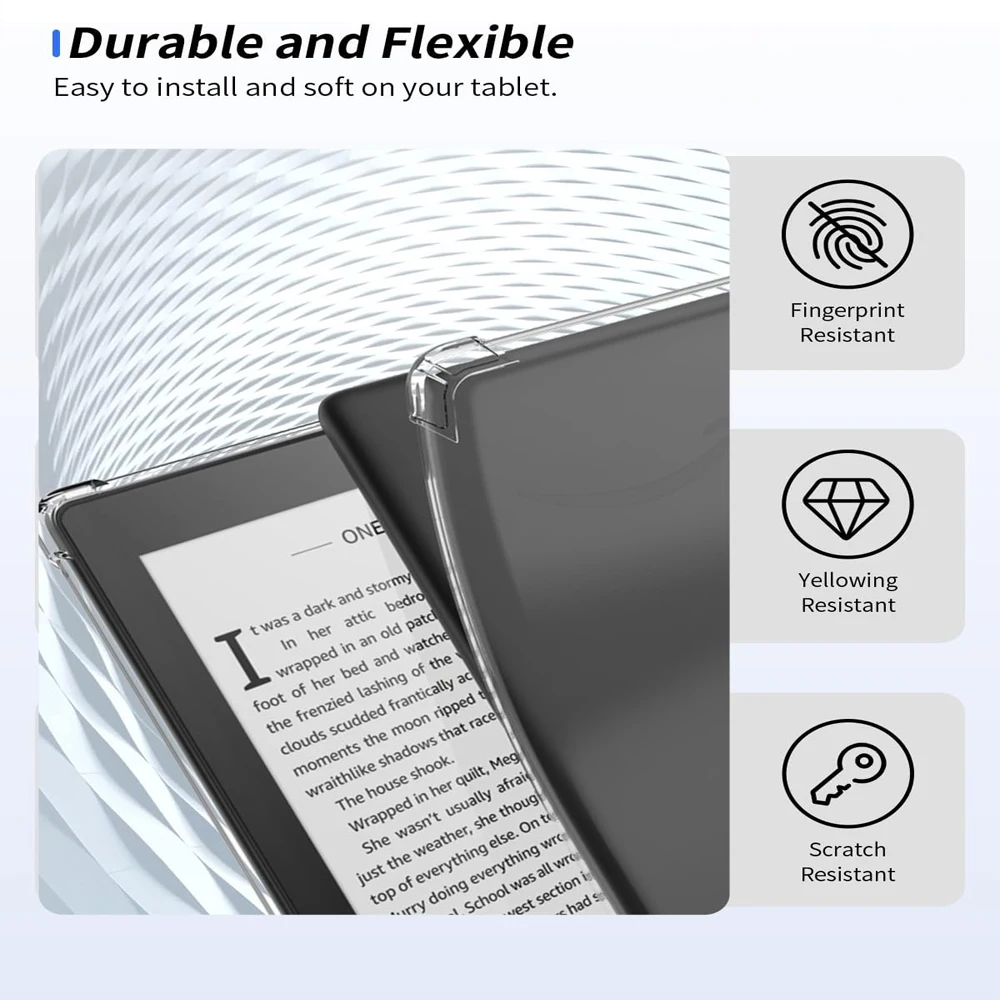 حافظة شفافة لهاتف أمازون كيندل بيبر وايت 12th Colorsoft 2024 موديل SA569P SA568B 7.0 بوصة غطاء للكتب الإلكترونية حافظة واقية من البولي يوريثان الناعم