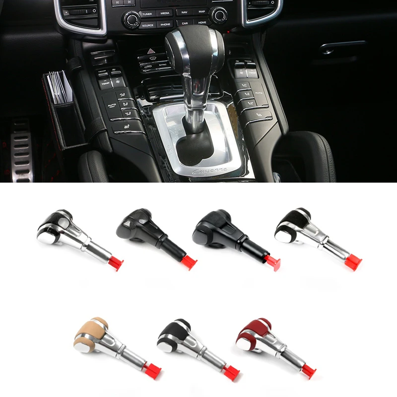 

Carbon Fiber Suede Leather Interior Shifter Gear Shift Knob Lever Kit For Porsche Cayenne 958 92A 2011-2017