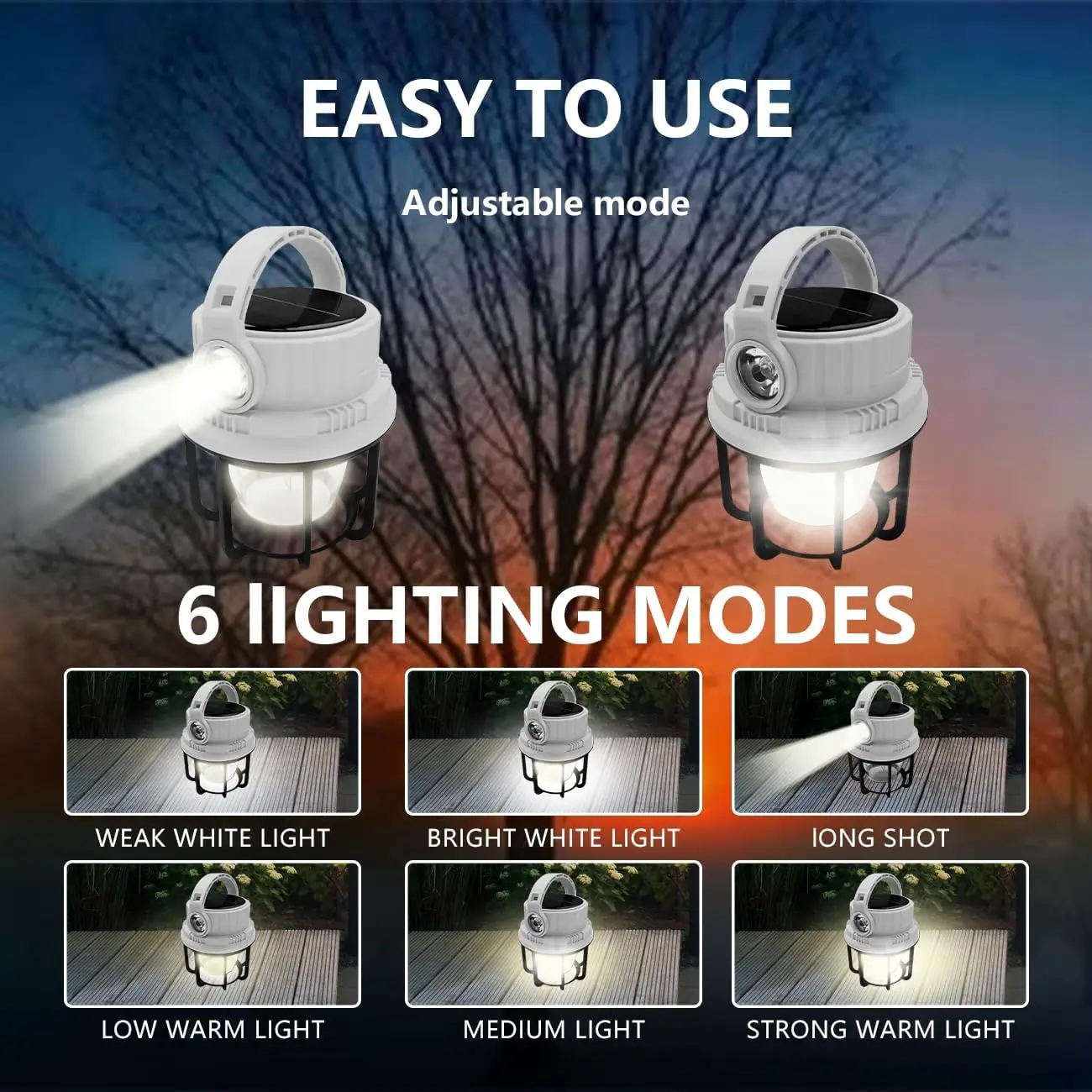 Retro LED Solar Bulb Light Rechargeable Portable Lanterns Waterproof Camping Tent Lamp With Power Bank For Outdoor Emergency