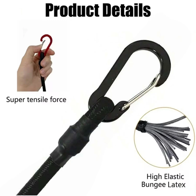 Outdoor Elastisches Seil 30-210 cm Seil mit Snap Ring Haken Kanu Fahrrad Gepäck Verpackung Seil Reise Zubehör – Detail 3