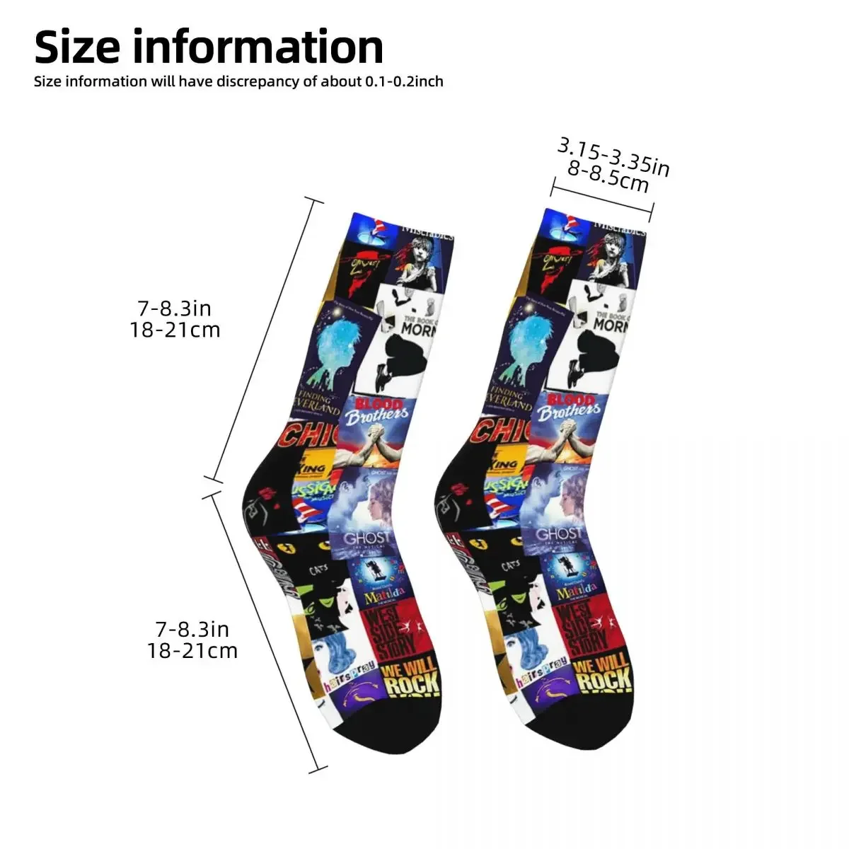 Musicals Collage IV Original Socks Harajuku High Quality Stockings All Season Long Socks Accessories for Unisex Birthday Present