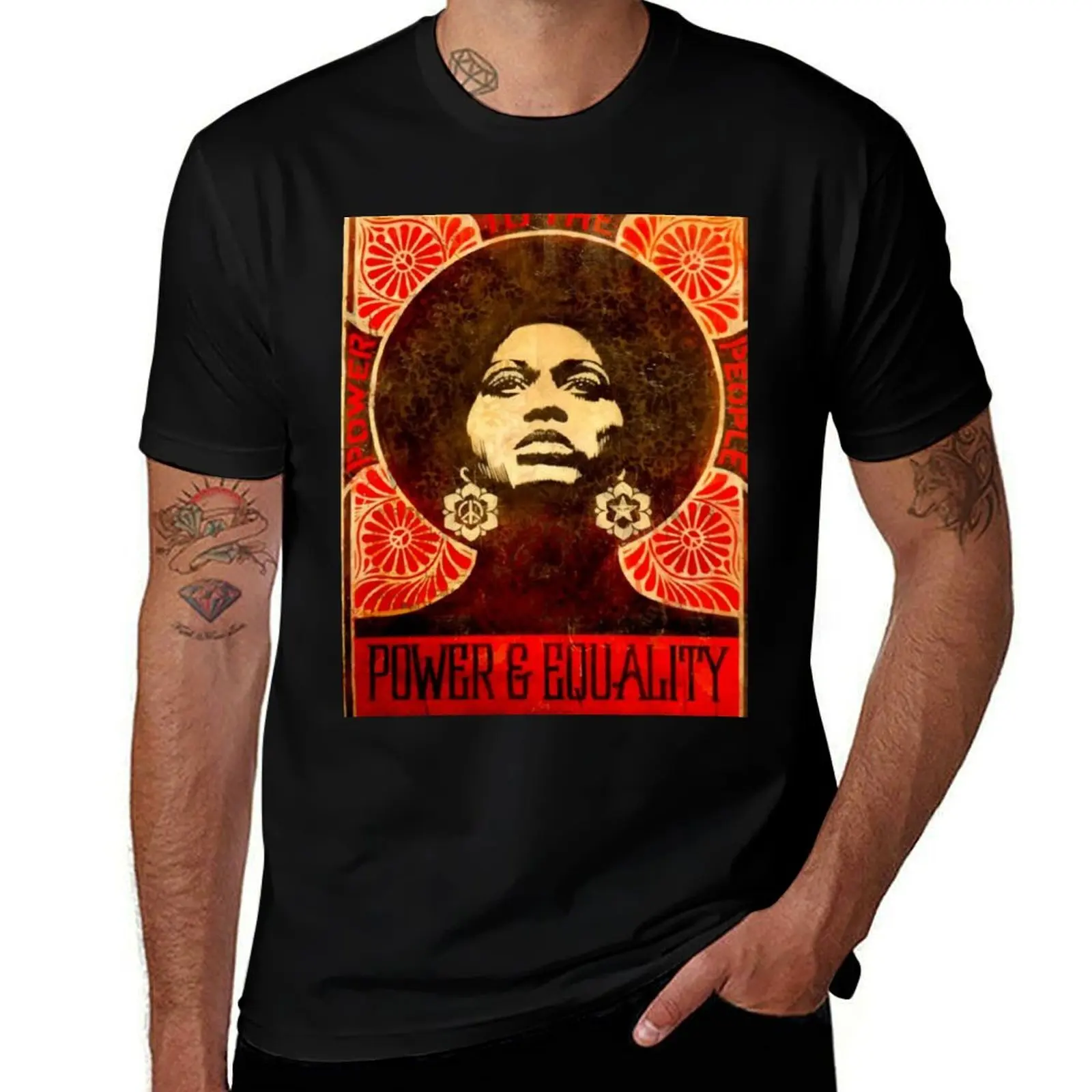 Angela Davis poster 1971 T-Shirt Athletic Fit Sports Short Sleeve Top