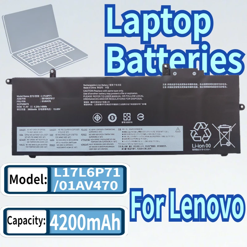 4200mAh L17L6P71 L17M6P71 L17C6P71 Battery For Lenovo ThinkPad X280 Series 01AV470 01AV471 01AV472 SB10K97617 11.4V 48WH