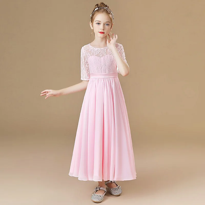 

Lace Bodice Mid Sleeve Teen Dress Girl Pageant Dress Flower Girl Dress Wedding Dress Princess Dress/Custom