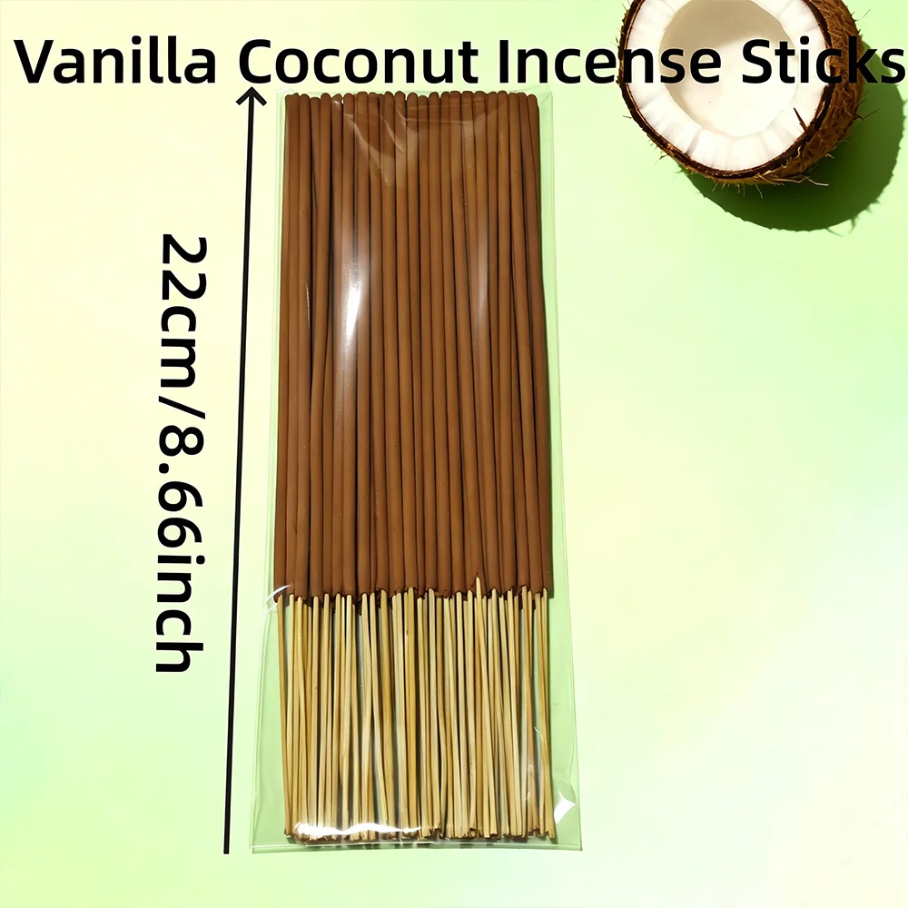 バニラココナッツ風味のプレミアム天然線香、長さ22cm、香り - Home Fragrance Vanilla Scented Candle のレビューと価格