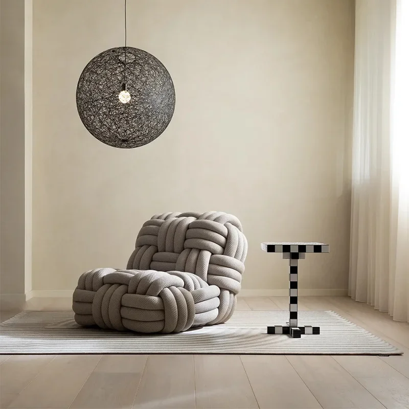 Creative Art Personality Leisure Chair Italian Minimalist Single Sofa Chair Knitty Knot Knitting Chair