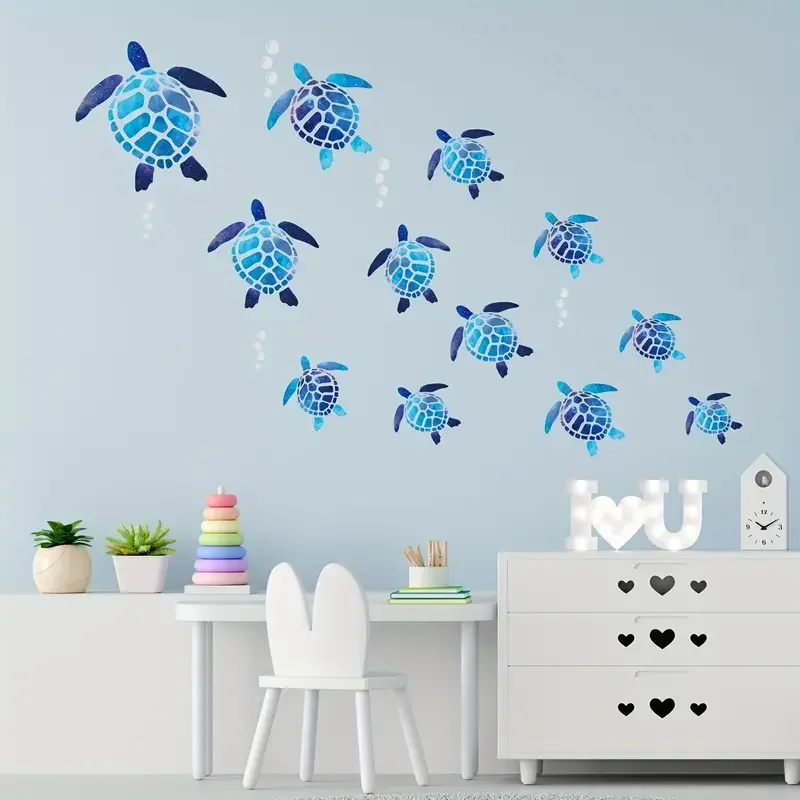 1pc Underwater World Turtle Wall Sticker Removable Home Decor Vinyl Wall Sticker, Home Decor Sticker