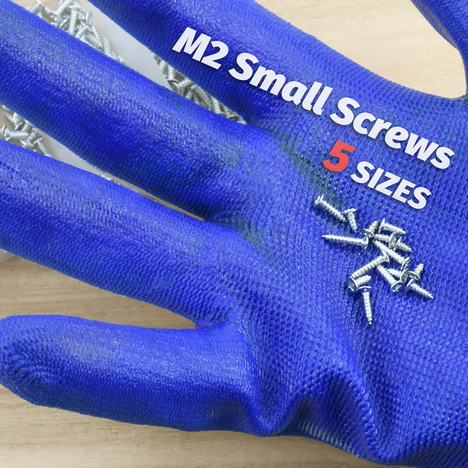 1070pcs Mini M2 Self Tapping Screws Phillips Flat Head Alloy Steel Assortment Kit 5 Sizes Cross Drive Wood Screws DIY Set