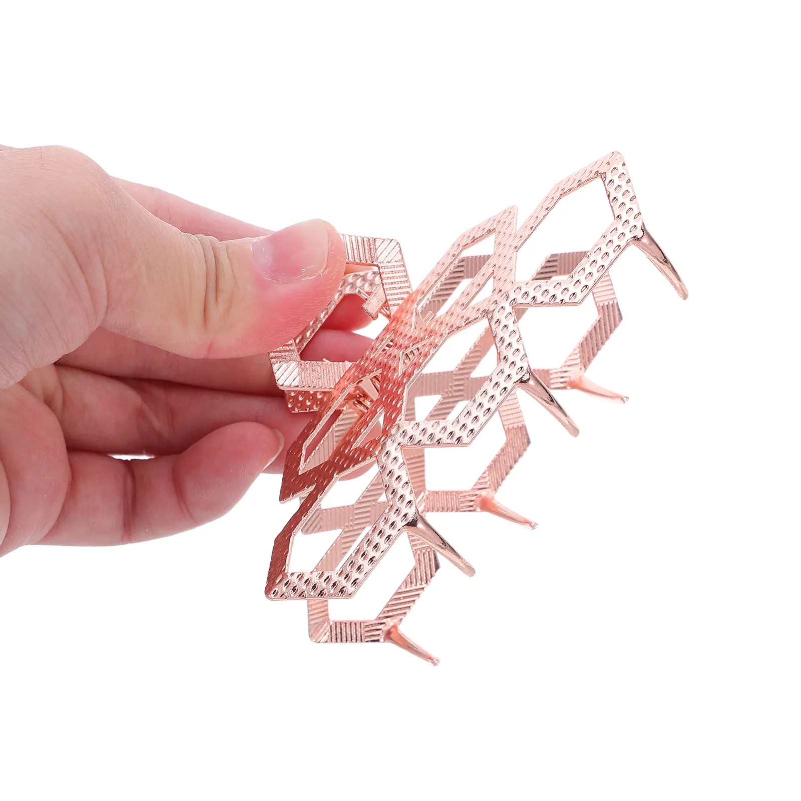 

2 шт., винтажные шестигранные металлические зажимы для волос, полые нескользящие зажимы для волос, элегантная прическа, держатель для булочек для густых волос