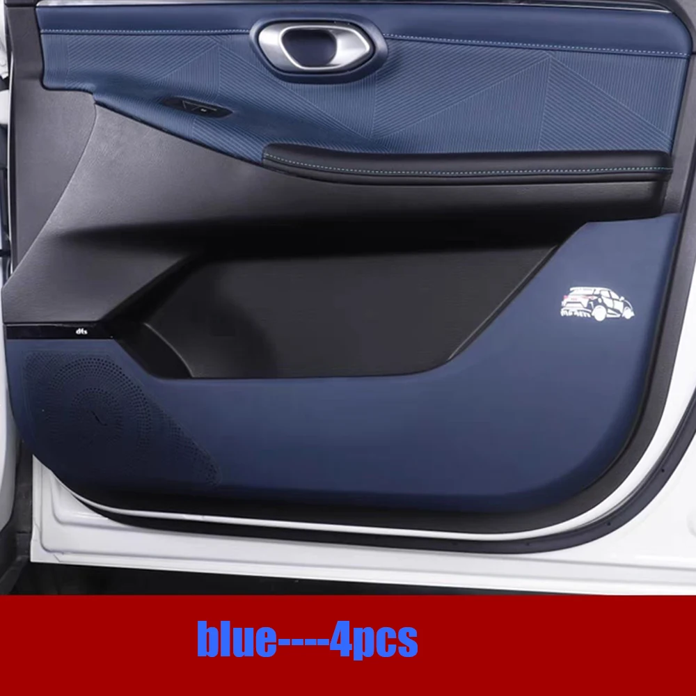 For Trumpchi GAC GS3 Emzoom 2023-2024 Leather Car Door Anti Kick Pad glove Storage Box Anti-Kick Mat Sticker Accessories