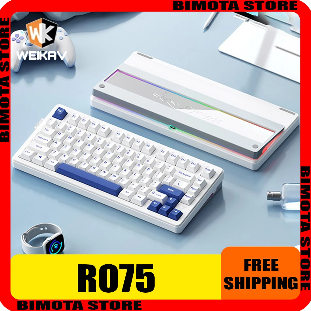 

Weikav RO75 Mechanical Keyboard Aluminium Alloy Hot Swap Suport QMK VIA Wired Customized Gaming Keyboard RGB PC Gamer Office