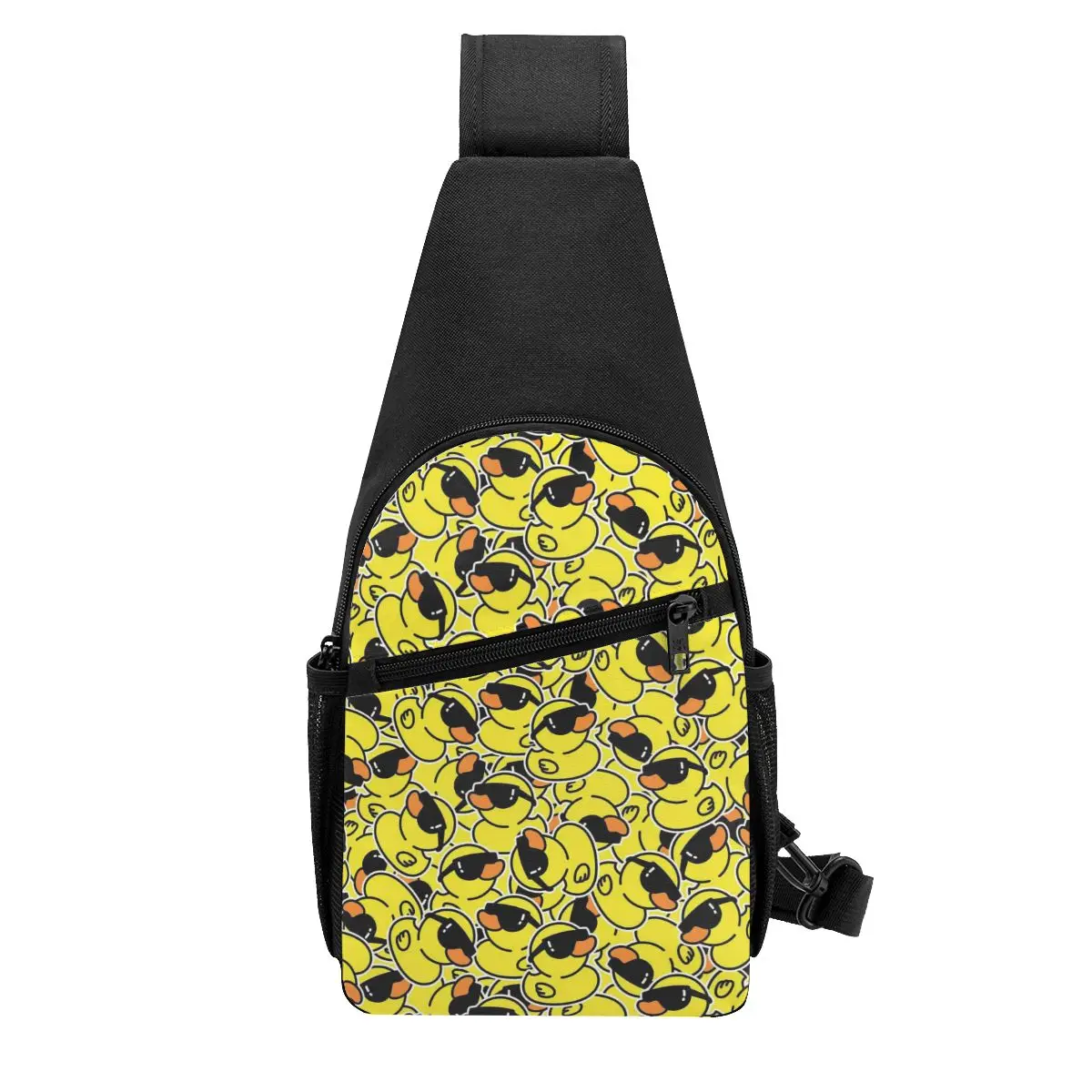 Rubber Duck With Sunglasses Pattern Chest Bag Men Sling Crossbody Backpack Chest Bag Traveling Hiking Daypack Shoulder Bag