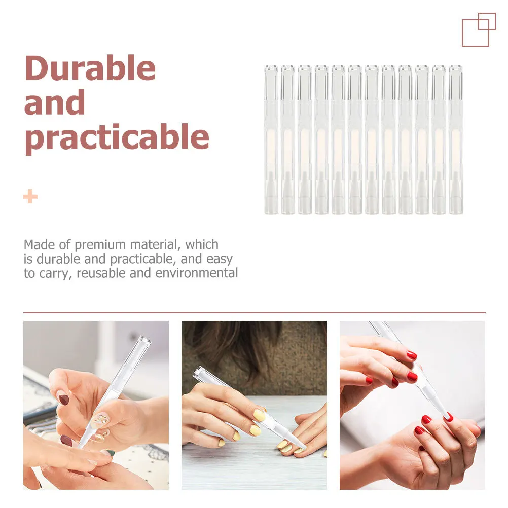 

15Pcs Nail Oil Pen Transparent Empty Container Refillable Brush Applicator Leakproof Design for Nail Polish Lip Gloss