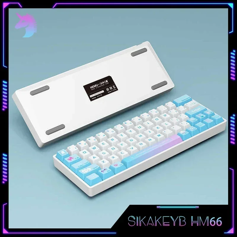 sikakeyb hm66 interruptor magnetico teclado mecanico teclado com fio gatilho rapido pbt hot swap rgb teclados para jogos presente 01