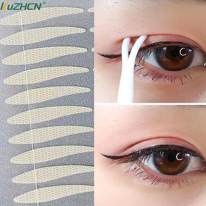 5 Blatt unsichtbares doppeltes Augenlid band transparent selbst klebend natürliche große Augen heben nicht markierende Mesh-Spitze Augen aufkleber Augen