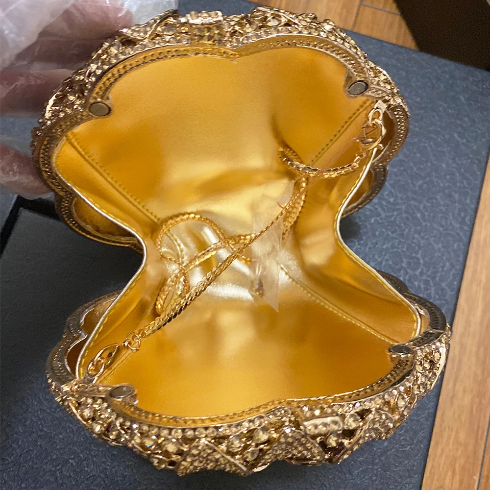 Gold/Yellow Sunflower Clutch Crystal Round Evening Bags Women Wedding Purse Bridal Bags Party Dazzling Diamond Handbags Minaudie