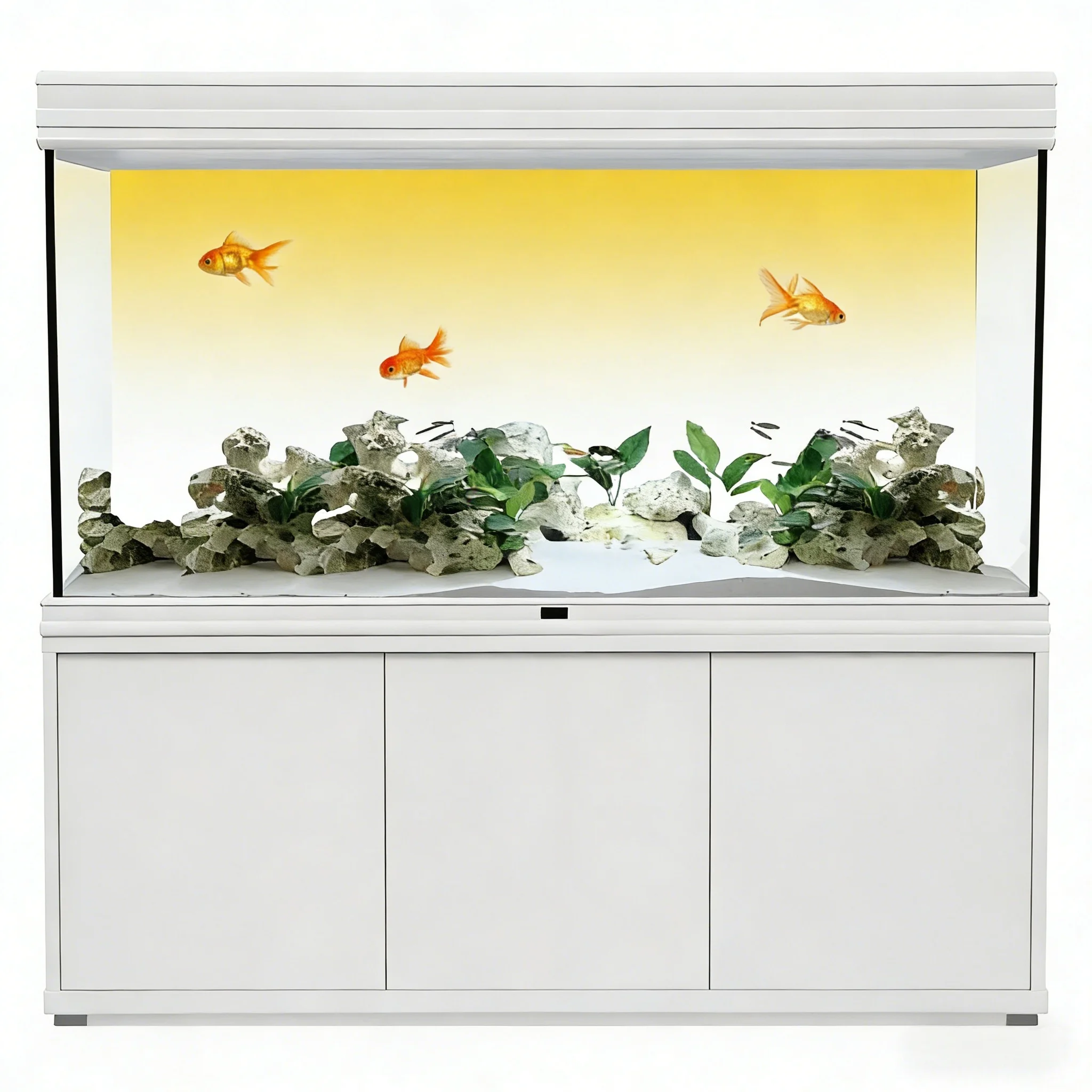 Aquarium Fish Yellow - Yellow and White Gradient, Fish Tank
