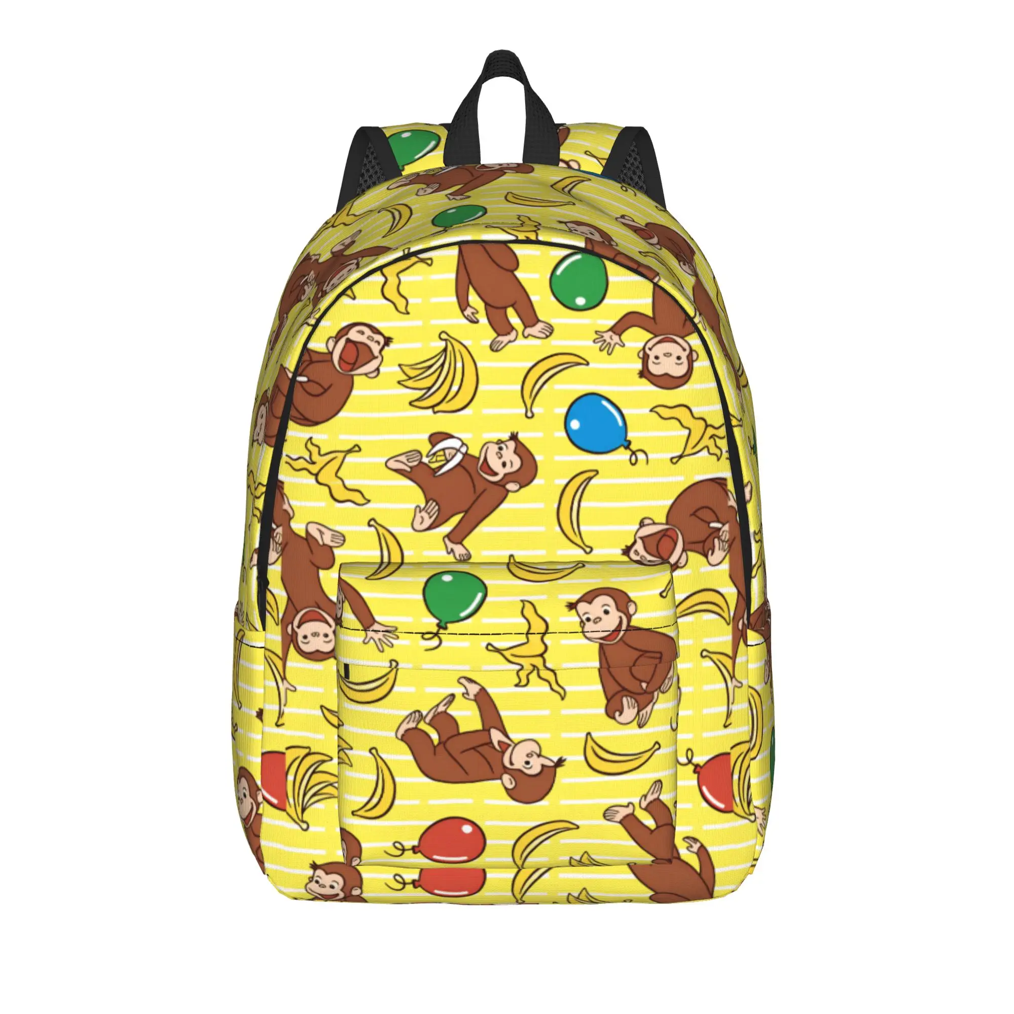 Curious George Collage Backpack  Male Polyester Cycling Backpacks Durable Elegant School Bags Rucksack