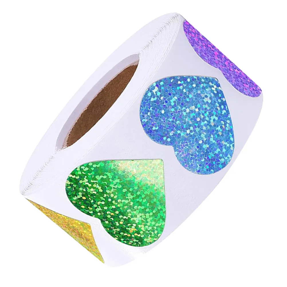 

Наклейки-сердечки ко Дню святого Валентина, 1 рулон, мерцающие блестящие наклейки с надписью «Любовь» для подарков, конвертов, открыток, скрапбукинга, декоративные наклейки-пломбы