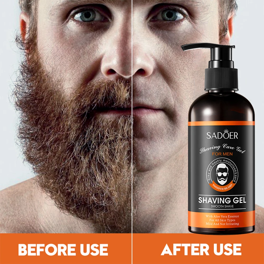 210g Gel da barba da uomo delicato non irritante pulito basette barba crema da barba per pulizia rinfrescante barba ammorbidente per uomo