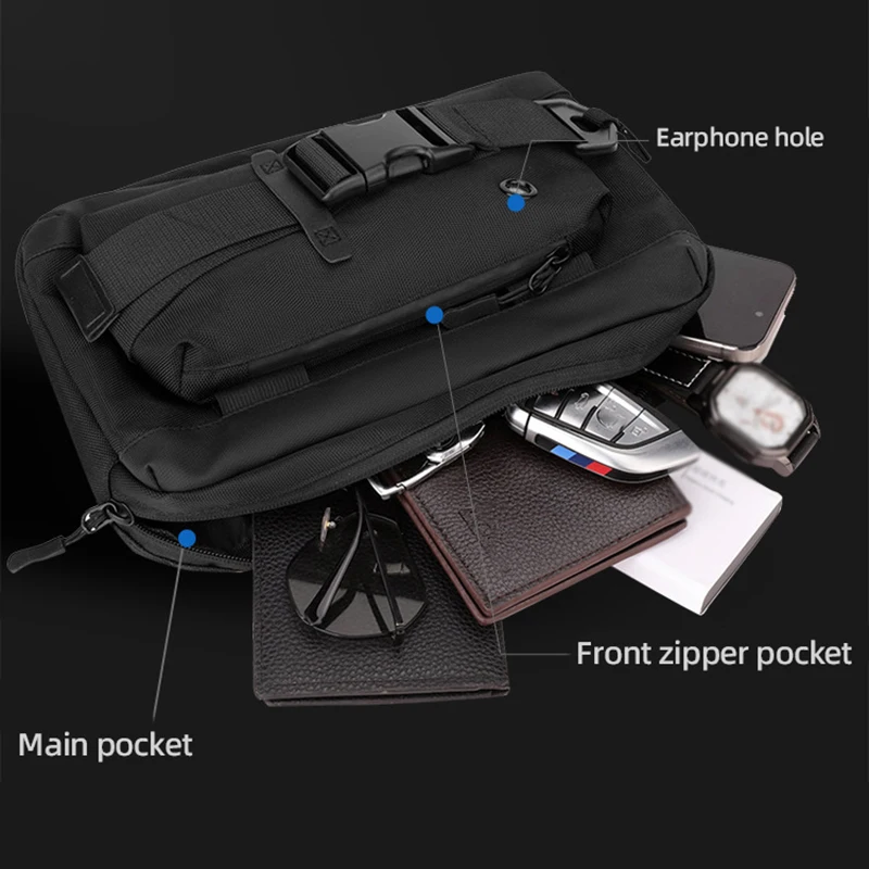 Men's Chest Bag Multifunctional Crossbody Bags Sports Tide Single Shoulder Slanting Cross Pack Leisure Travel Sport Handbags