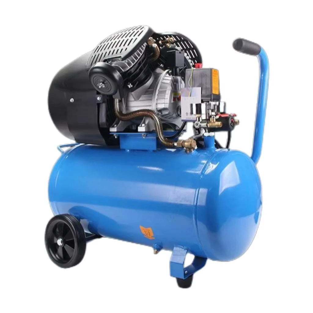 High Efficiency Piston Type Single Phase 2.2kw/3HP 70L Copper Belt Driven Air Compressor