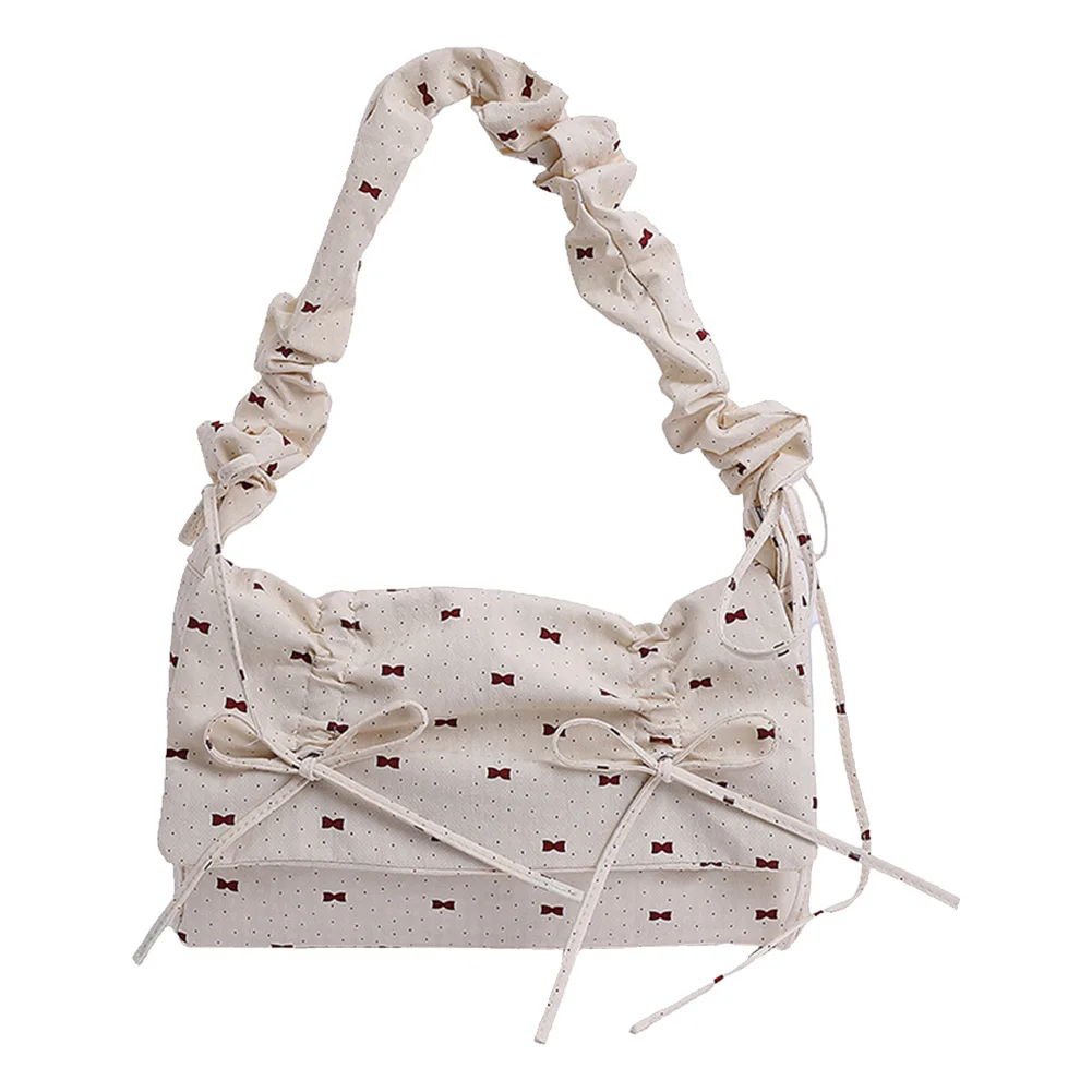 

Bow Clutch Handbag Ruched Shoulder Handbag Drawstring Top Handle Bag for Women