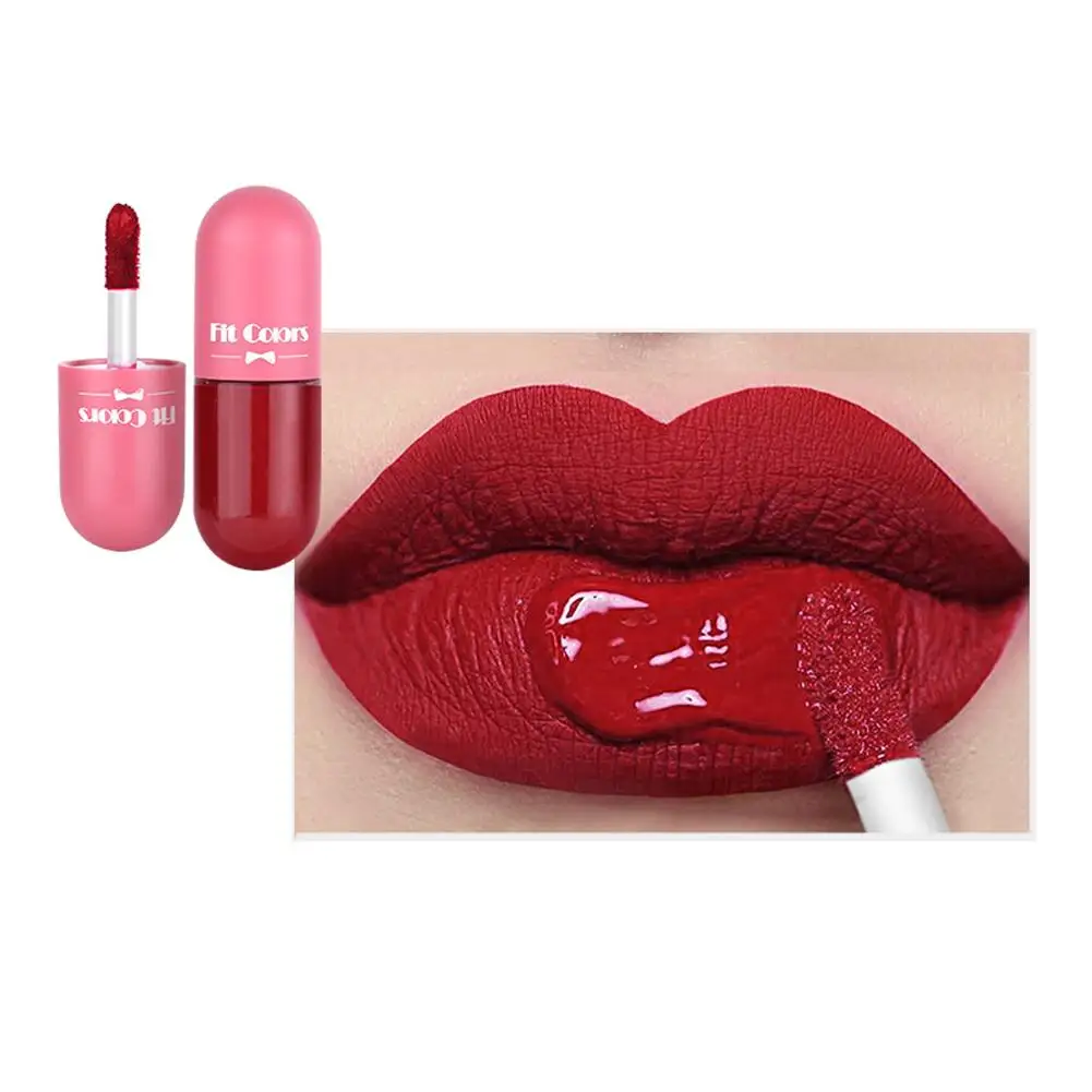 6 Farben Mini Kapsel Lippenstift sexy Frauen Lippenstift Lippe dauerhafte feuchte Glanz Lip matt lange wasserdichte Lippen tönung Bleistift non-st h1m2