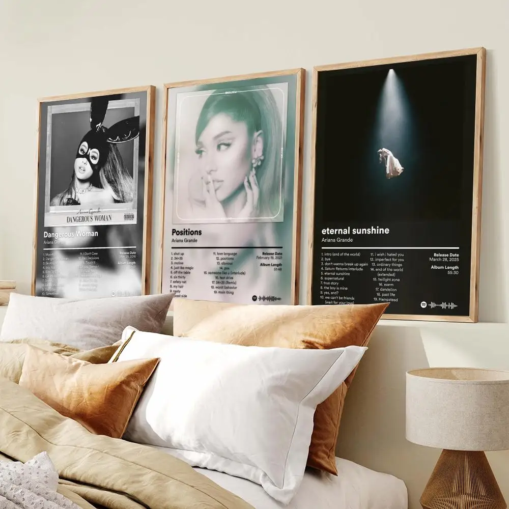 Sing A-Ariana Grande Poster PP Wall Art Prints Poster for Dorm Room Apartment Home Office Room Decor Gift Waterproof