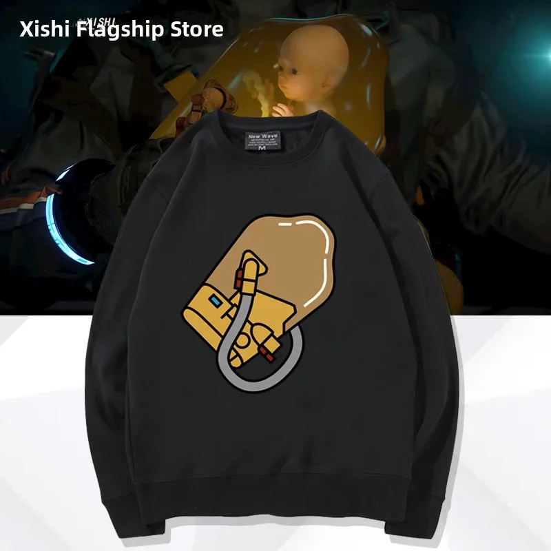 

Свитшот Kojima Death Stranding Baby Pod BB Pod Crewne, мужская студенческая одежда, свободный крой, с принтом, из полиэстера, с длинными рукавами