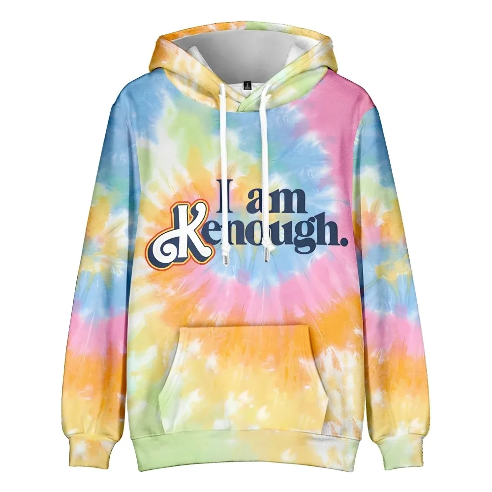 

Eu sou Kenough Merch Tie Dye Hoodie para homens e mulheres, pulôveres de manga comprida, camisola cosplay, roupas Y2K, 2024