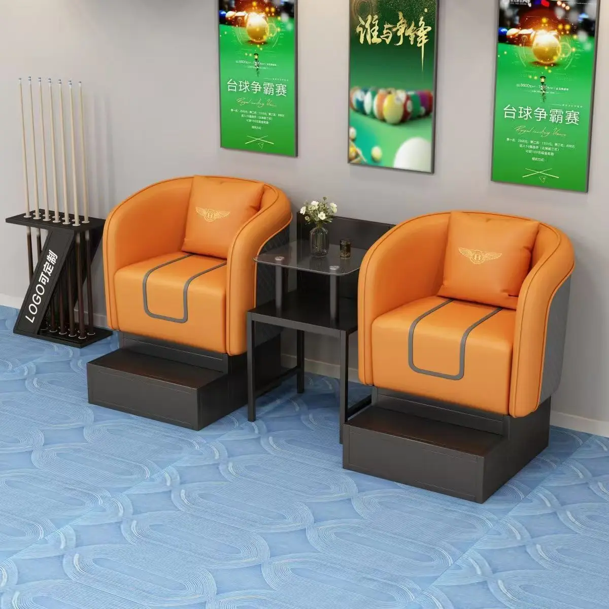 Commercial 2-3-Seater Snooker & Billiards Products Poolside Tables Chairs Special Audience Chairs-Hot Sellers for Clubs & Halls