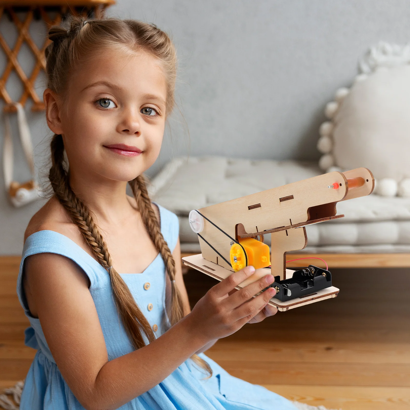 電動コンベヤーステムキット子供用 DIY 物理教育ビルディング実験ビルディング科学教育木製パズル