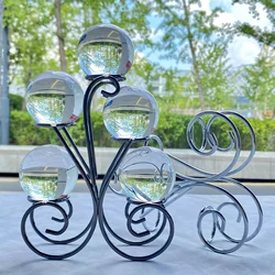 1pc 5 Medium-sized Balls Base Crystal Sphere Metal Stand Egg Holder For Room Desktop Decoration Home Decor