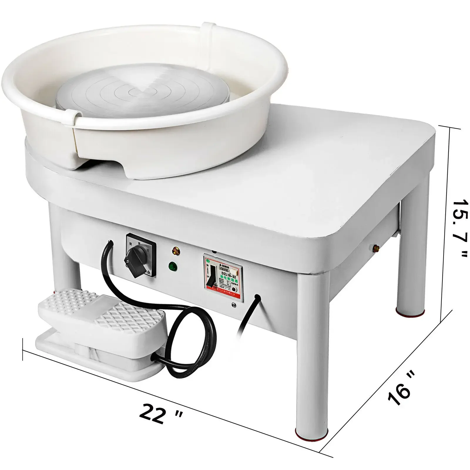 220V Electric Pottery Wheel Lathes Clay Ceramic Forming Machine with Adjustable Lift Legs And Foot Pedal for Pottery Crafti