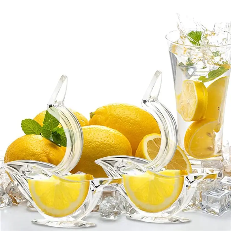Manual Lemon Juicer,Acrylic Manual Lemon Slice Squeezer,Portable Transparent Fruit Juicer, Bird Shape, Hand Juicer (4PC)