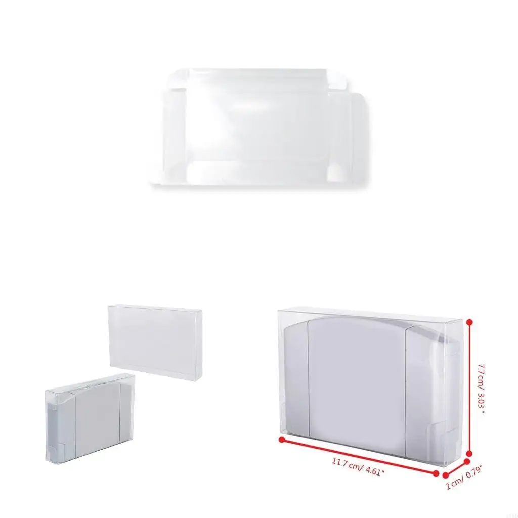 10pcs/lot Clear Game Cartridge Case Housing Dust Cover Game Card Protections Box for N64 Plastic PET Protectors