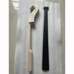 Maple Wood Neck and Fingerboard with Top Nut, Natural Ebony,Neck with Holes Contrabass, DIY Part Accessories, 3/4