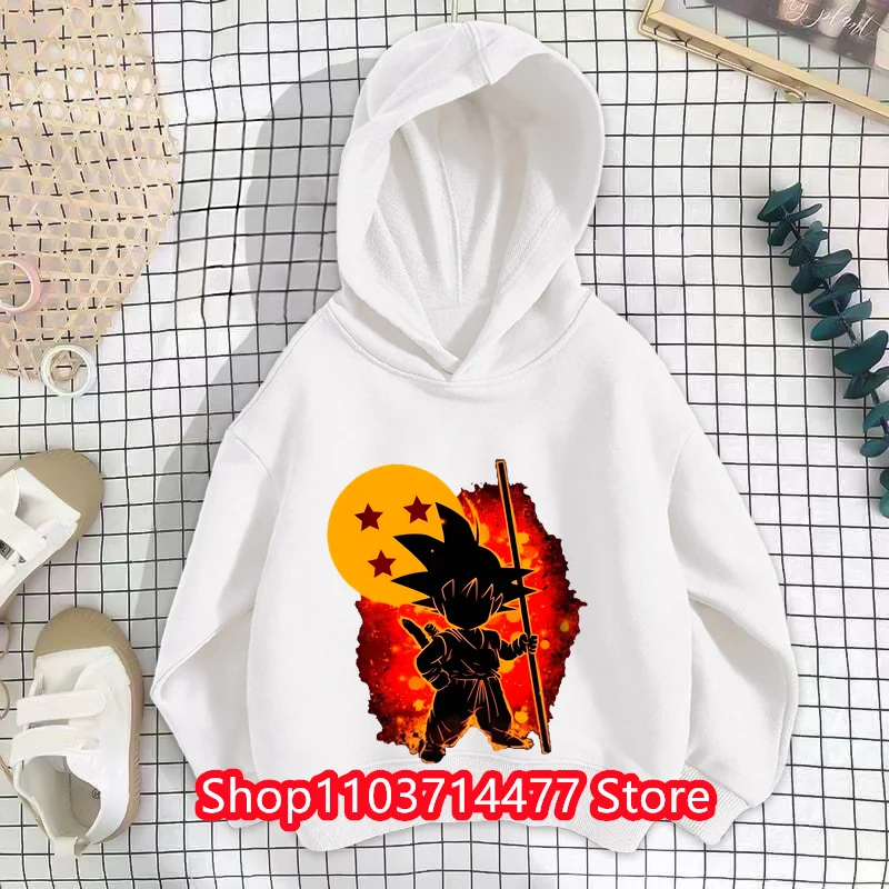 Sudaderas con capucha de Anime de Dragon Ball Z para niños, sudaderas de dibujos animados de Goku, Tops para adolescentes, sudaderas de Hip Hop para niños, Japón