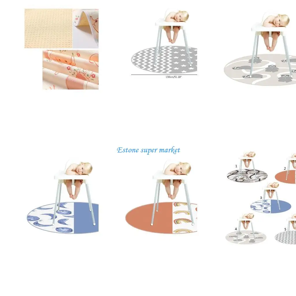 

090B 130cm Cotton Animal Carpet Toddler for Play Mat Children Bedroom Decors