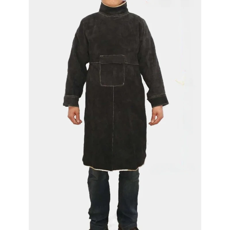 Free Shipping Flasend Electric Protective Clothing Anti-Scalding Cowhide Long Sleeve Welder Flame Retardant Apron