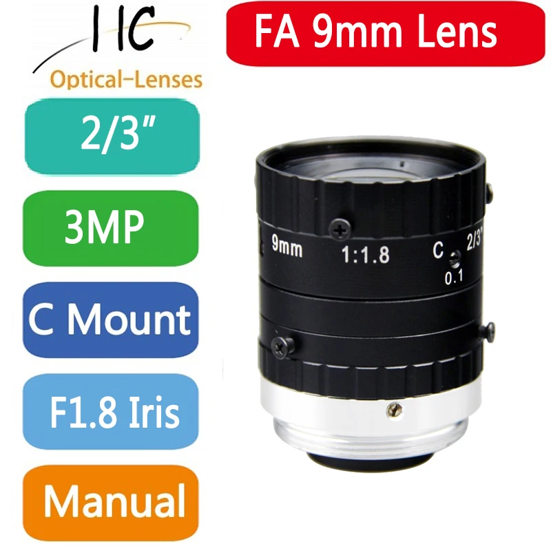 

0918M3M 3.0 Mega Pixel C-Mount 9mm 2/3" FA / Machine Vision fixed focal length lenses Industrial camera Lens