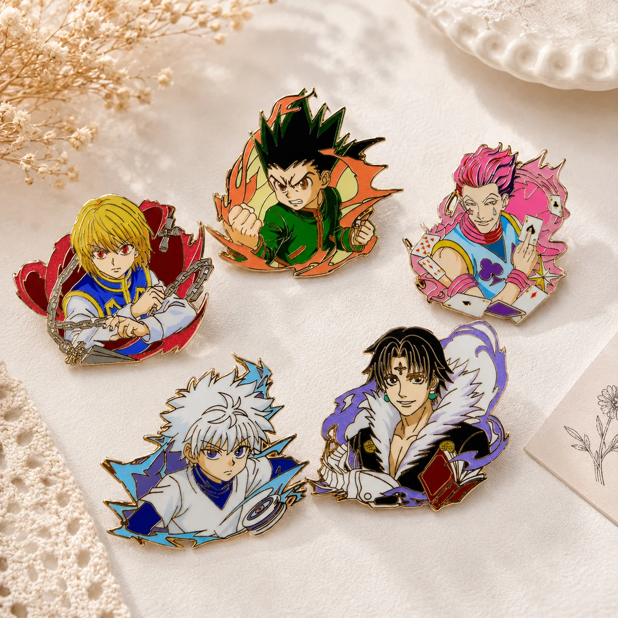 Japan Lifestyle And Culture - 5pcs Japanese Anime Hunter Badges Lapel
