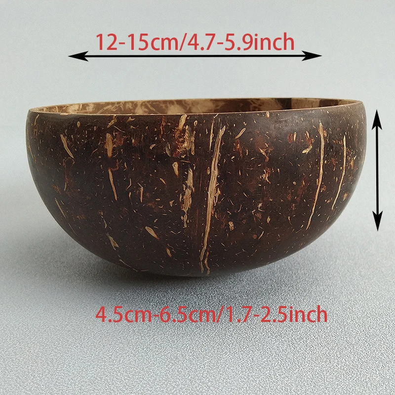 Traditional Art Style Natural Coconut Bowl Household Dining Tableware Set Natural Coconut Spoon Tableware Exquisite Handicrafts.