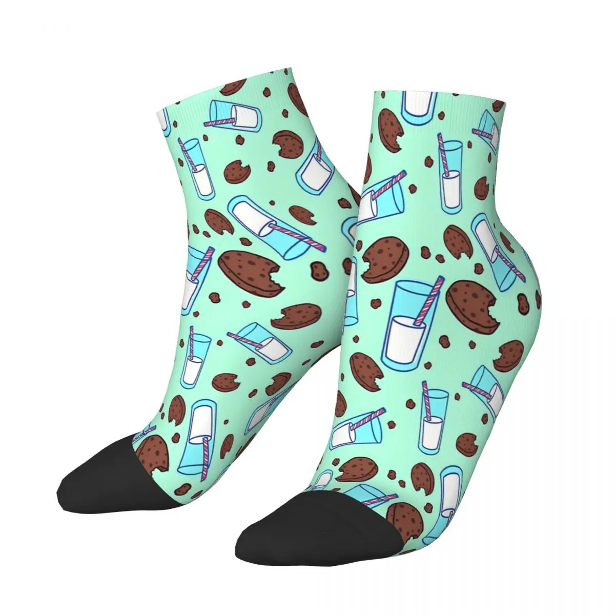 Milk Cookies Cookie Ankle Socks Male Mens Women Spring Stockings Printed