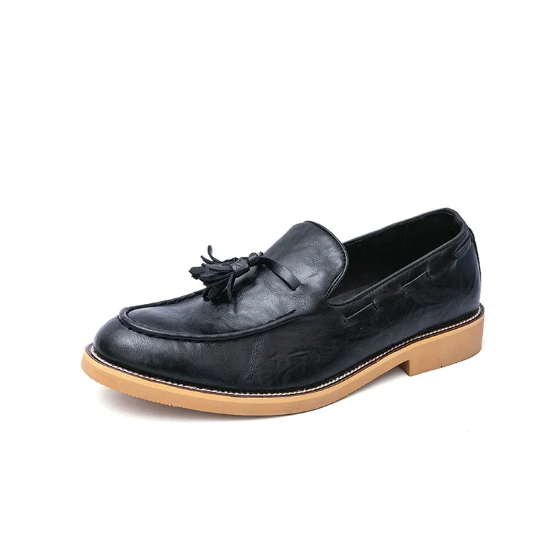 

Casual Shoes Men Spring and Autumn Small Leather Shoes Men British All-in-one Korean Version of The Trend A Slip-on Shoes Men