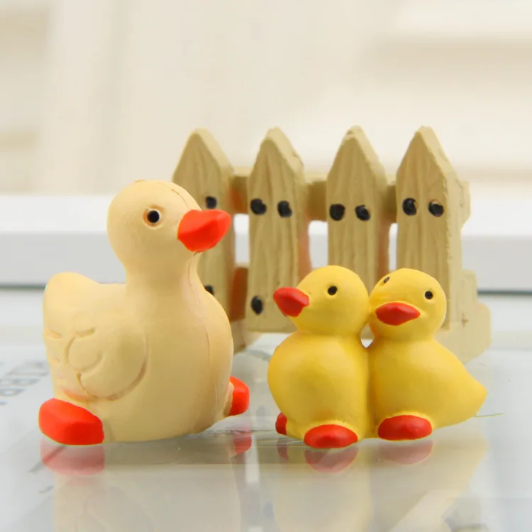 5Pcs Ins Small Fresh Micro-landscape Three-Pcs Set Cartoon Cute Puppy Duck Pig Hedgehog Toy Model Desktop DIY Ornaments