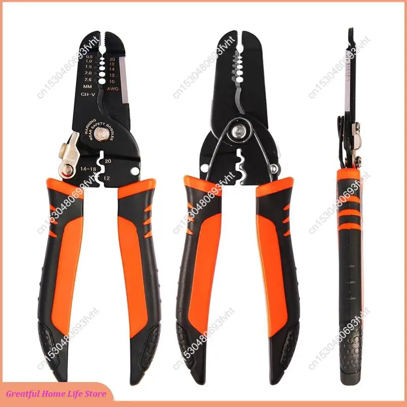 AT59 5-IN-1 Wire Crimper Or Cutter, Wire Stripper Or Crimping Tool, 3-Rd Generation, Multi-Function Hand Tools